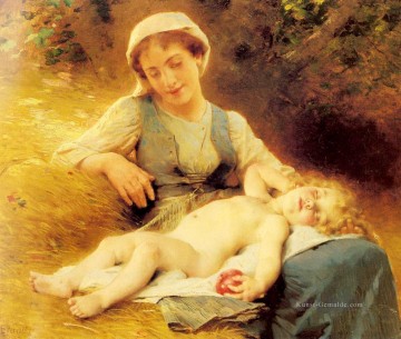  Schlaf Galerie - Eine Mutter mit ihrem schlafenden Kind Leon Bazile Perrault